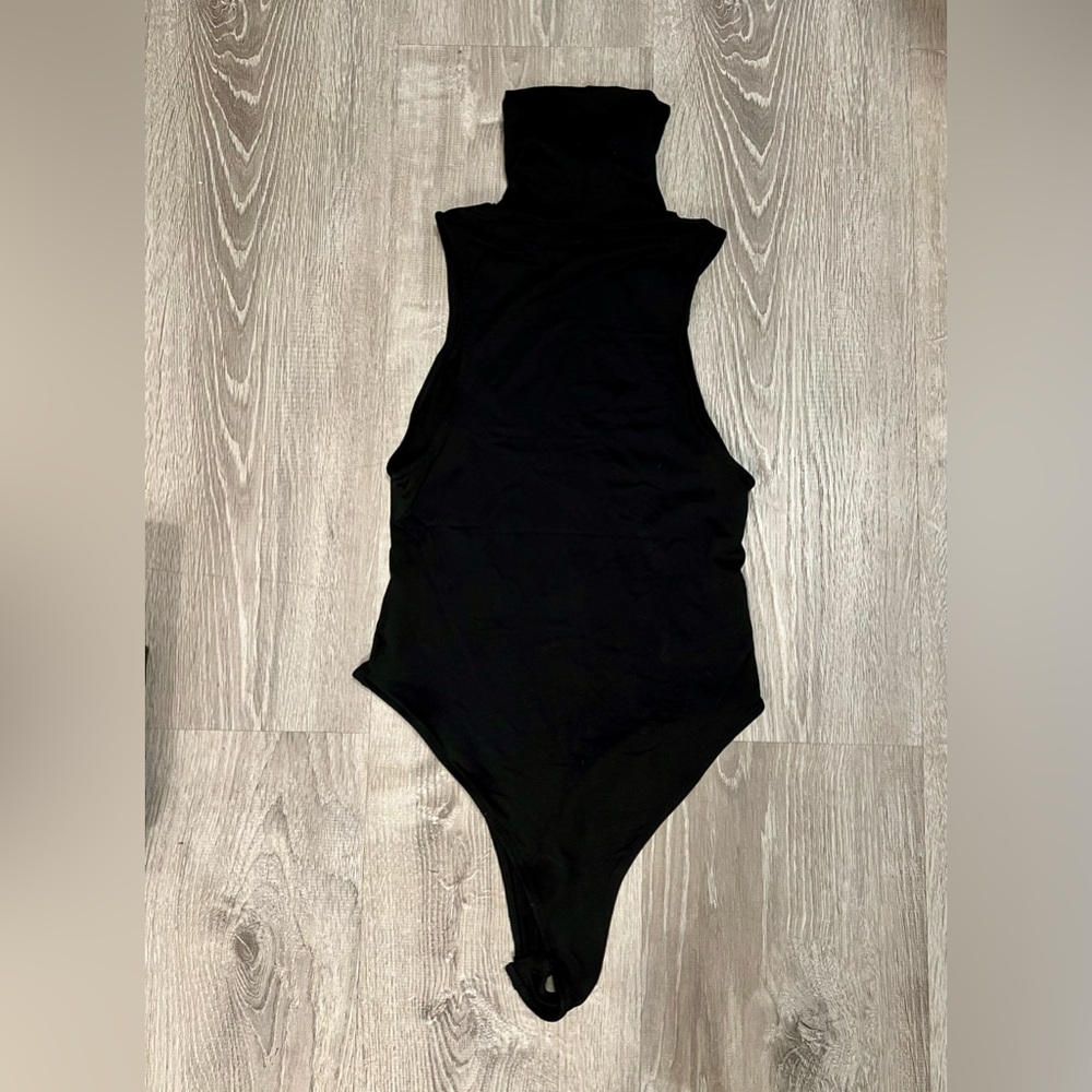 Zara Turtleneck Sleeveless Bodysuit - Black